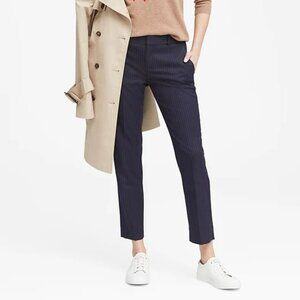Banana Republic Avery Fit Straight Leg Pinstriped Ankle Pants Navy Blue Size 4P
